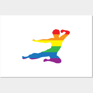 Kung Fu -  fly kick logo LGBT+ rainbow pride colours Posters and Art